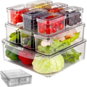 fridge zoned containers plastic clear